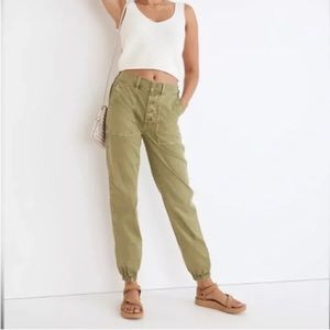Madewell Griff Pull-on Tapered Fatigue Cargo Pants, Faded Fern